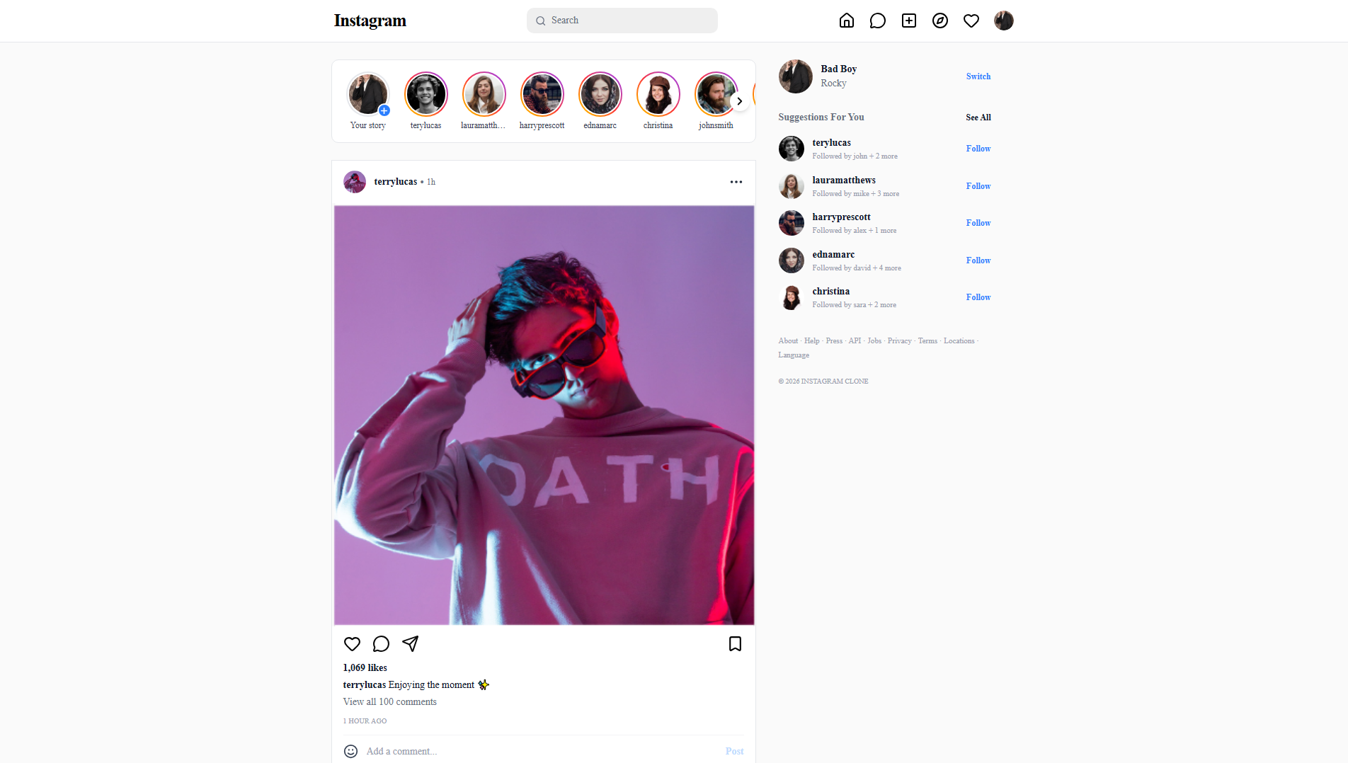 Сохранённый снимок instagram-clone-olive-five.vercel.app