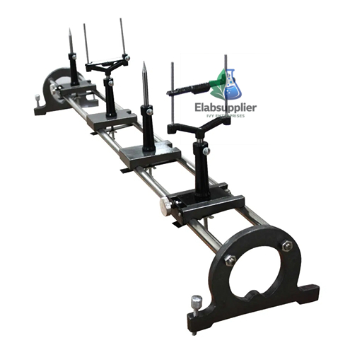 Optical bench 1.5m aluminum rail 5 holders lens mirror focal length school college India