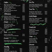 Open Paws Chalkboard Menu