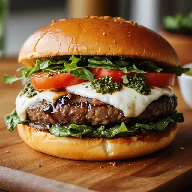 Garlic Pesto Caprese Burger: A Flavorful Twist Awaiteth!