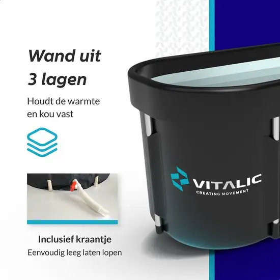 XL Opvouwbaar Ijsbad - 2- persoons Volwassenen en kinderen - etra dikmatriaal 3 lagen - Ice Bath bucket Dompelbad - ZitBadXL.nl