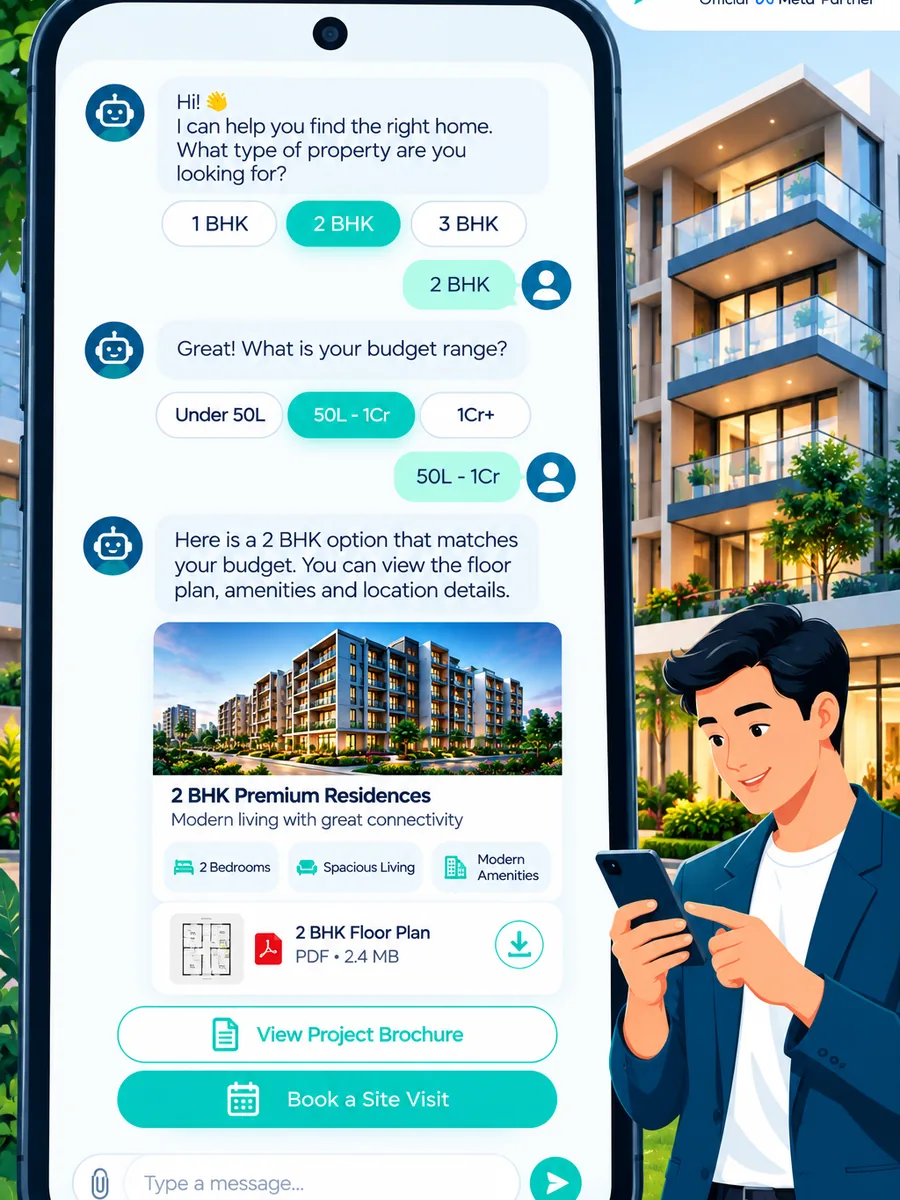 Real Estate WhatsApp Chatbot: Lead Qualification, Site-Visit Drip & Launch Broadcasts — sidebar