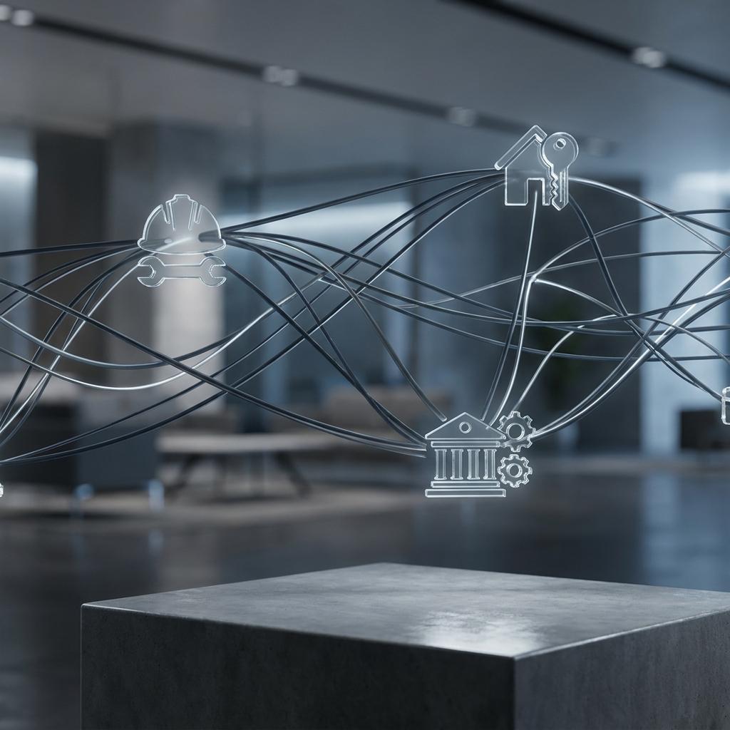 An abstract visualization of a digital network.