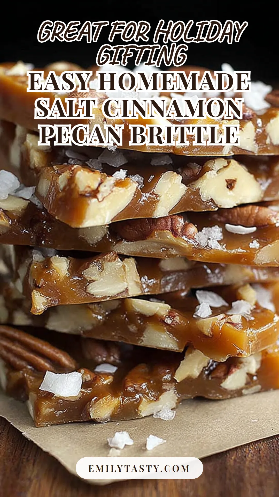 This easy homemade salted cinnamon pecan brittle is a delightful treat that everyone will love. Perfect for holiday gifting or as a sweet snack, this recipe is both quick and simple, allowing you to whip up a batch in no time. With its crunchy texture and sweet, spicy flavor, it's sure to impress friends and family alike. Discover how to make this irresistible brittle with just a few ingredients. Click to see the full recipe.