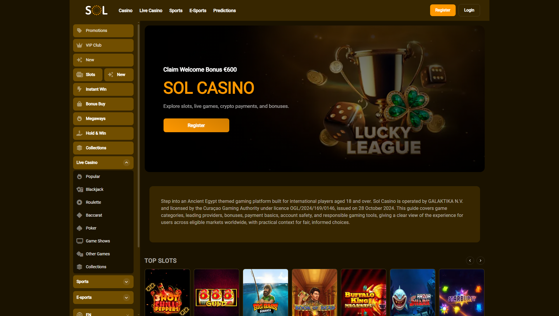 Stored capture of sol-online-bet.com