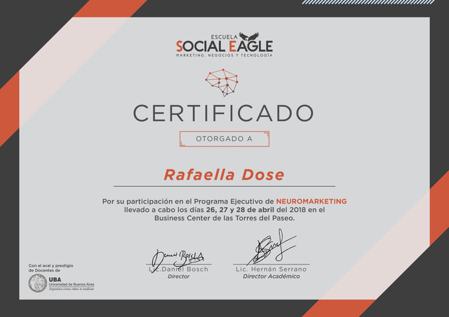 Certificado del Programa Ejecutivo de Neuromarketing