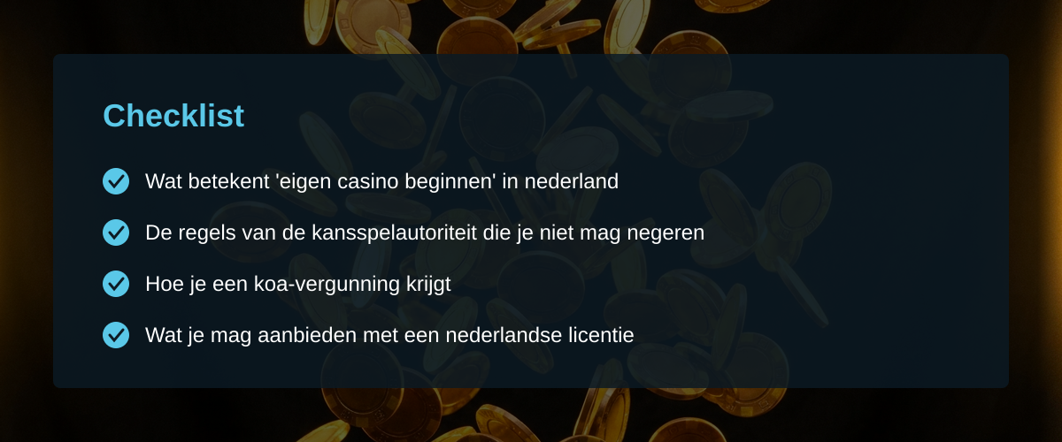 Eigen casino beginnen in nederland — Checklist Eigen casino beginnen in nederland — Checklist