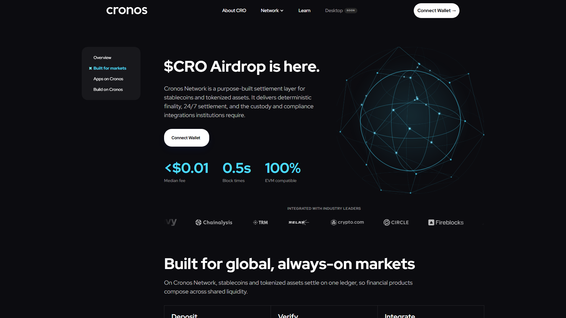 Screenshot of cronosnetwork.live