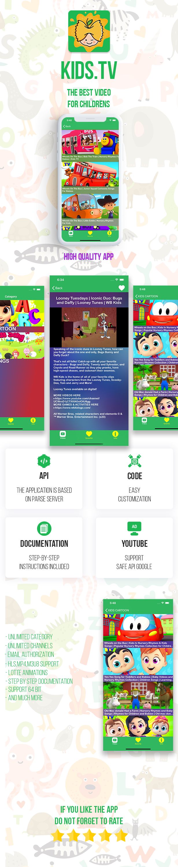 Kids TV (iOS, youtube video)