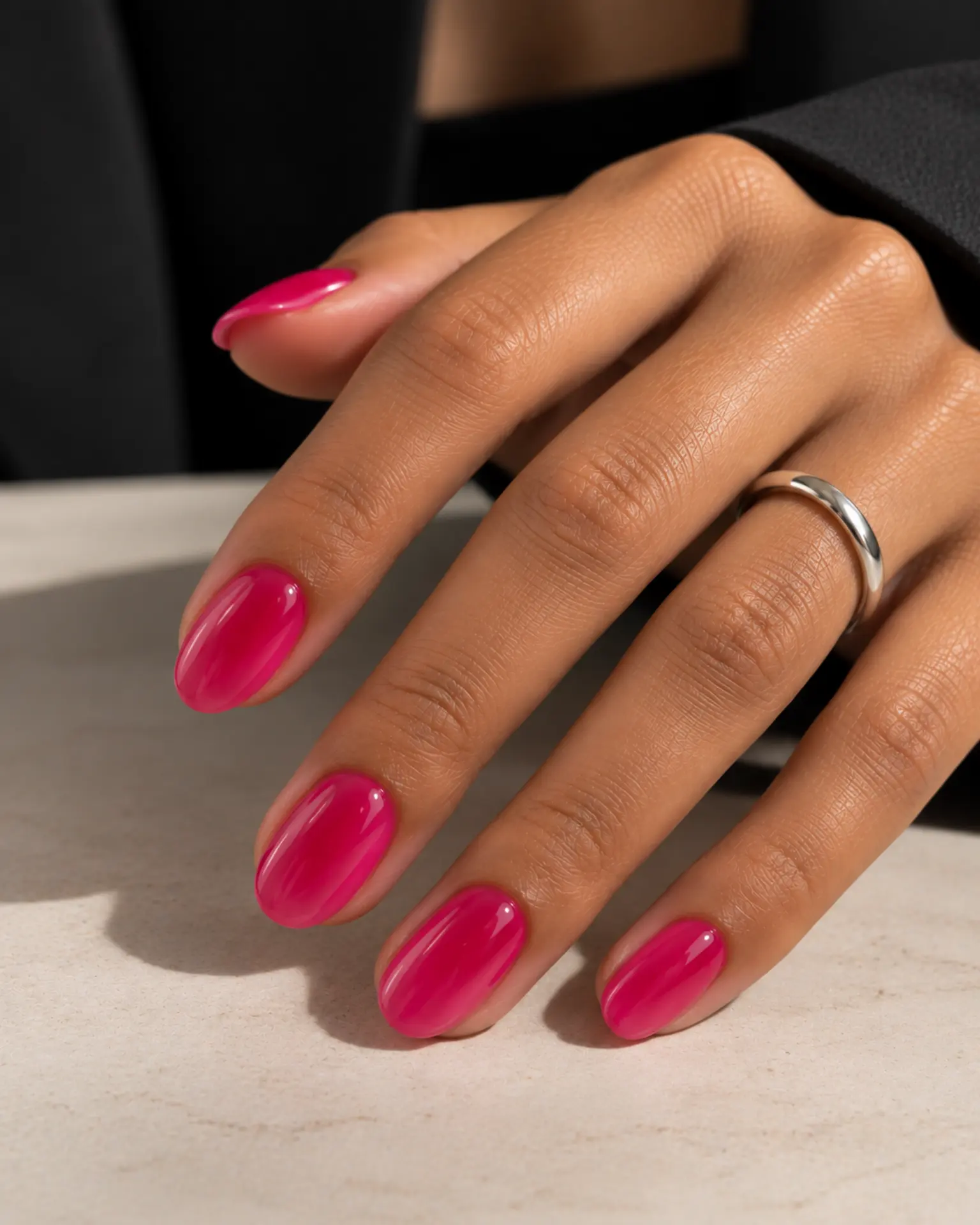 Fuchsia Jelly Wash manicure inspiration for pink nail ideas