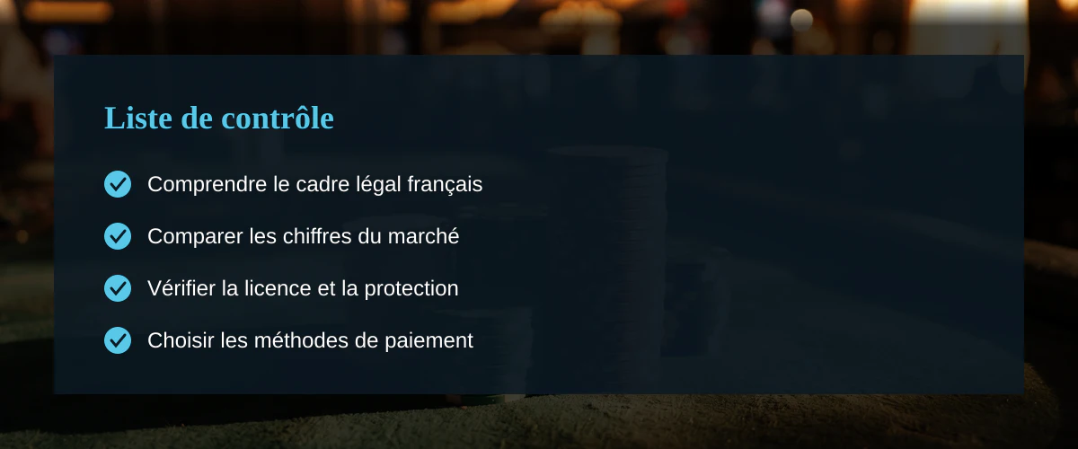 Choisir le meilleur casino français en ligne — Liste de contrôle