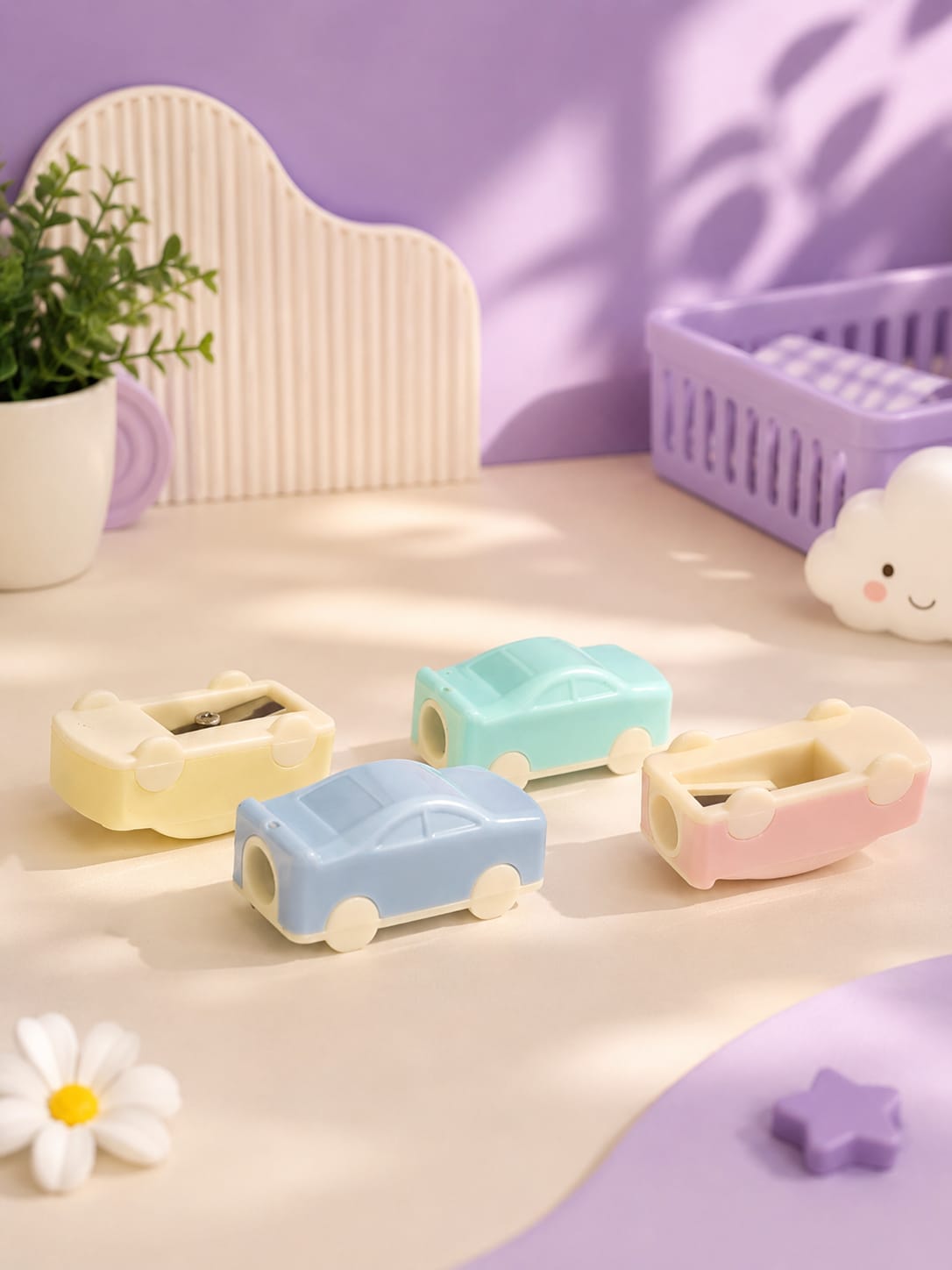 Pastel Mini Car Sharpener Set