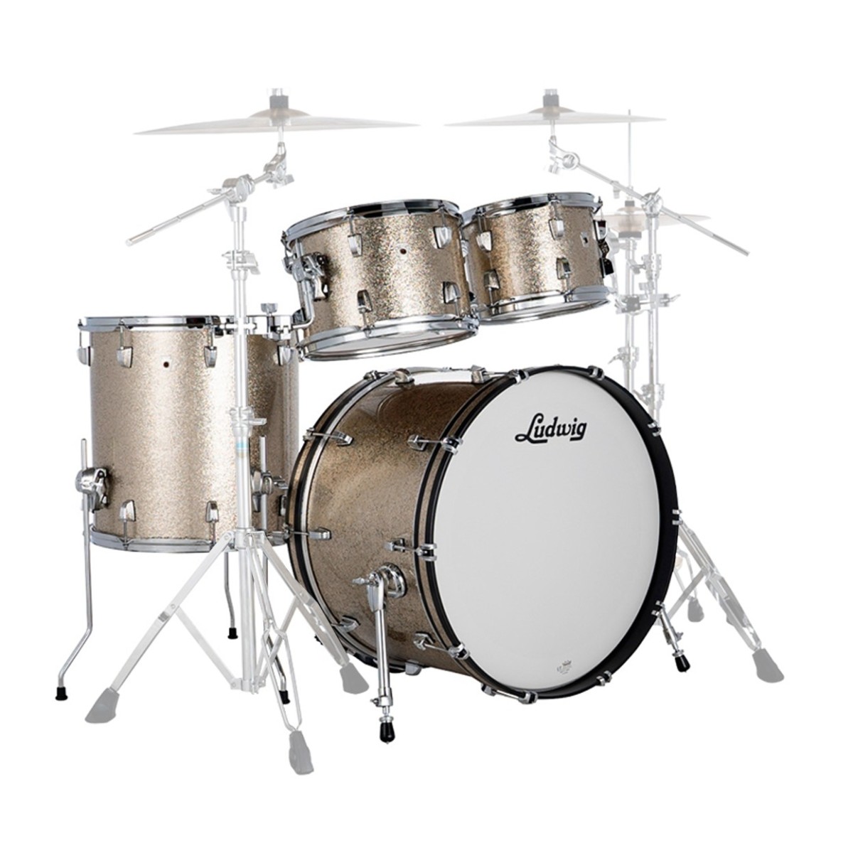 Ludwig Neusonic 22" Rapid MOD2 4pc Shell Pack, Titanium Super Sparkle 