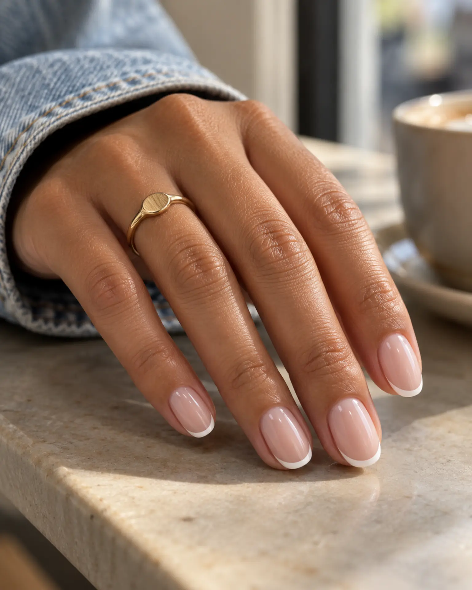White Micro French Edge manicure inspiration for white nail ideas