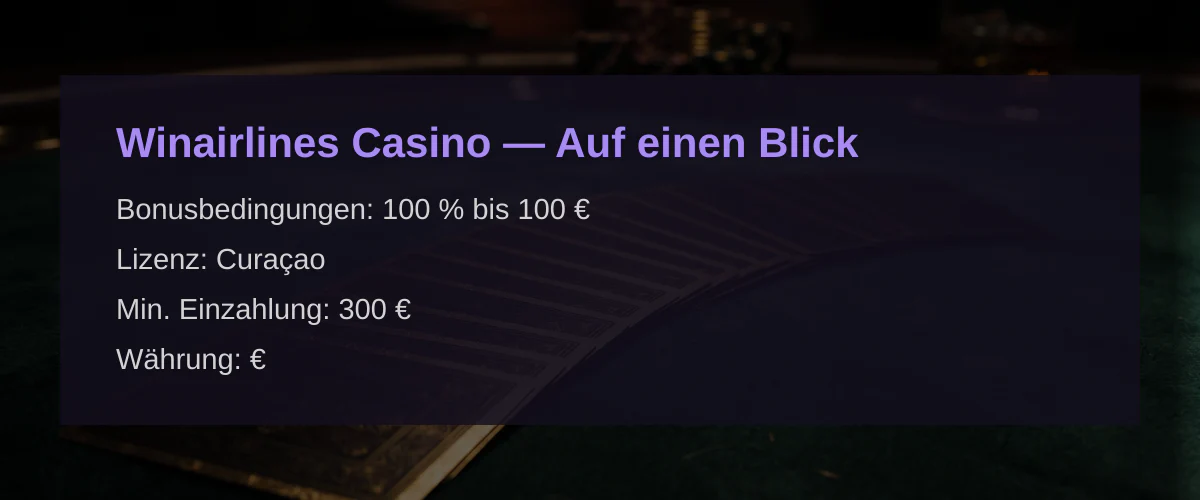 Winairlines Casino — Auf einen Blick