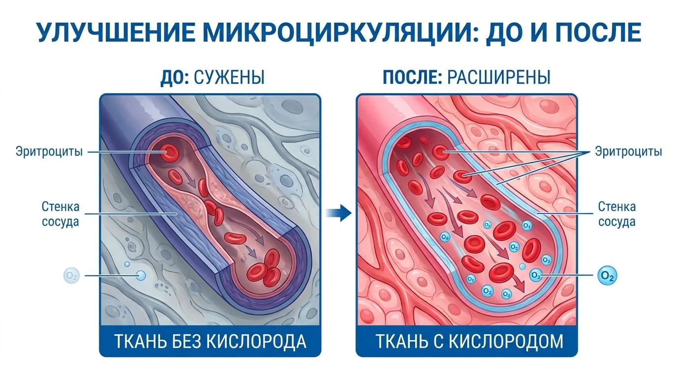 Улучшение кровотока в капиллярах