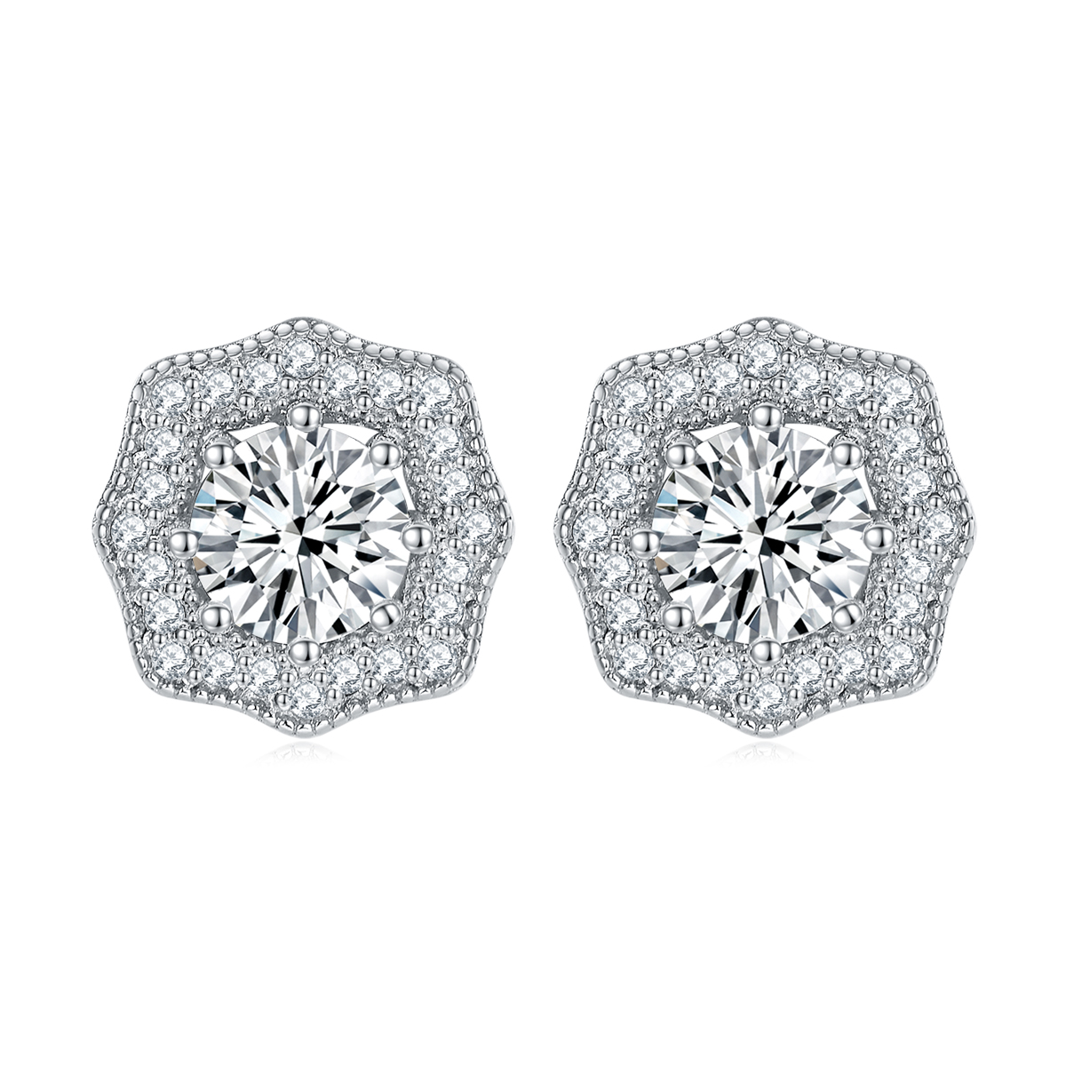 Pear Drop Halo Studs