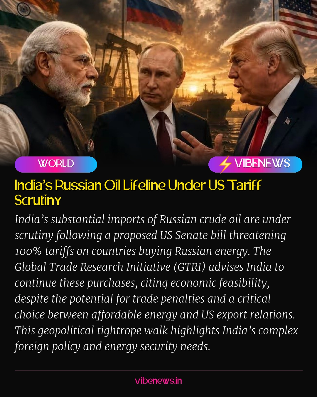 India’s Russian Oil Lifeline Under US Tariff Scrutiny