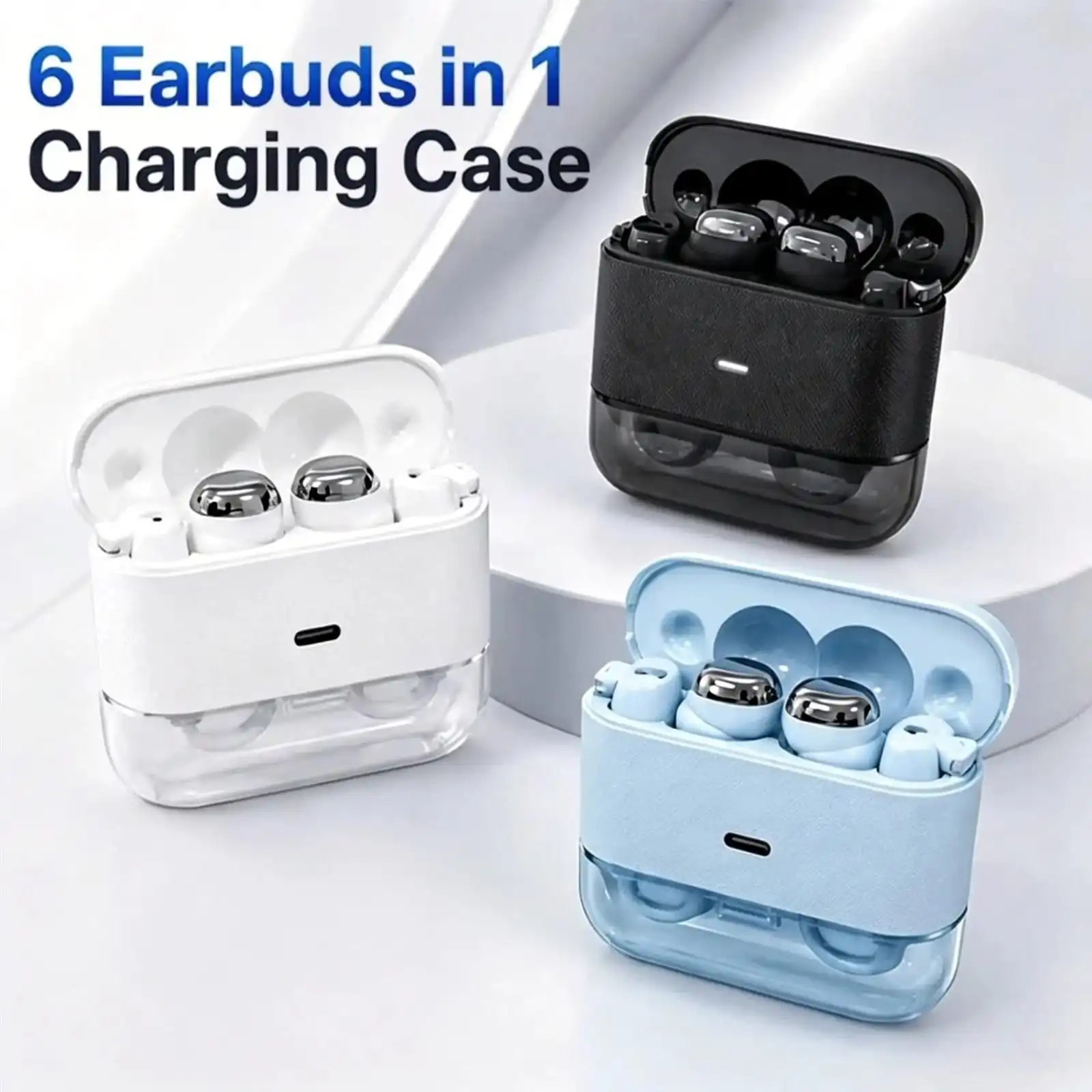 Available in Black, White and Light Blue