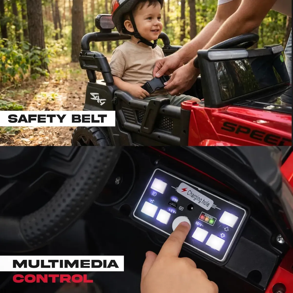 80 E Operated Jeep for Kids with Parental Control | Kids Electric Battery Car with 4x4 Motors, RGB Lights & Music | Rechargeable Electric Ride on Toy Car for Kid 1 to 6 Years photo 5