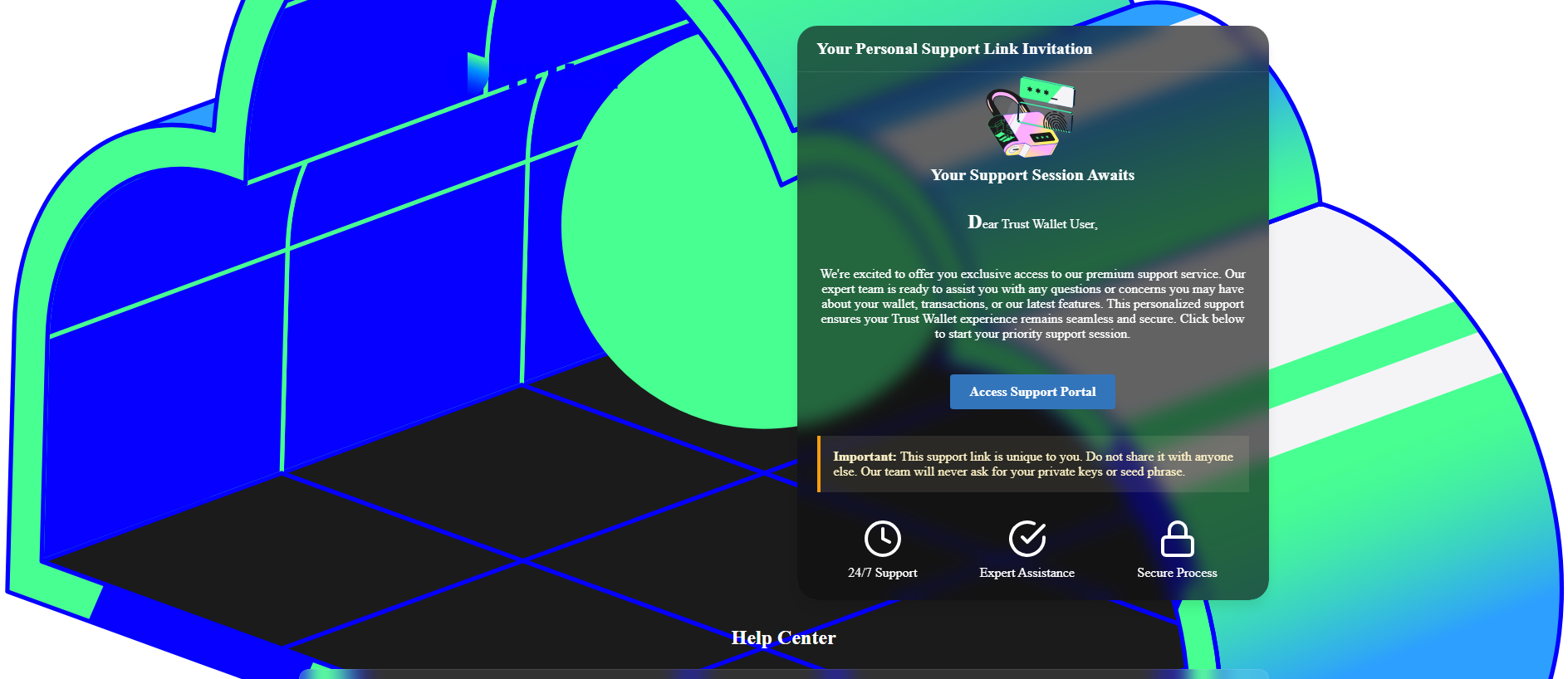 Forensic screenshot of [REDACTED] showing the phishing page layout