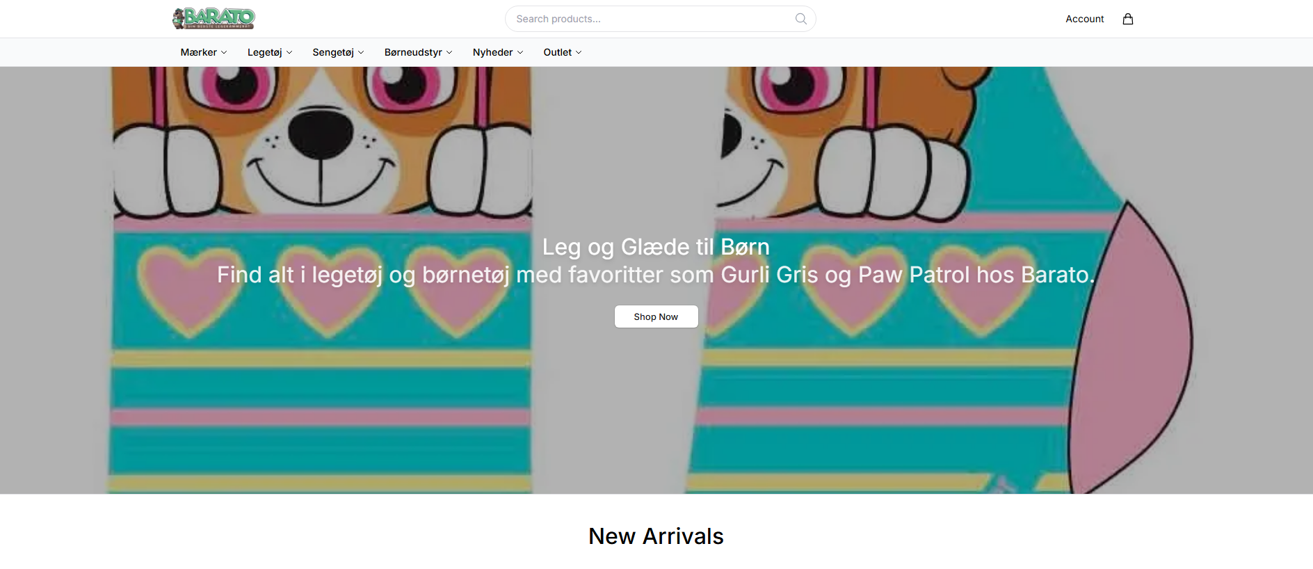 Stored capture of baratokids.shop