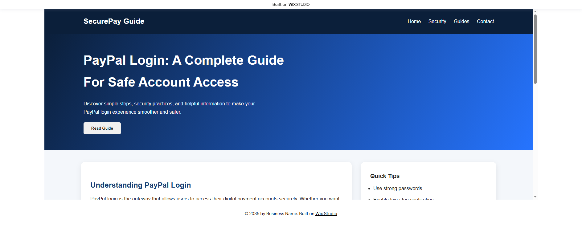 Forensic screenshot of mypaypalcdn.wixstudio.com showing the phishing page layout