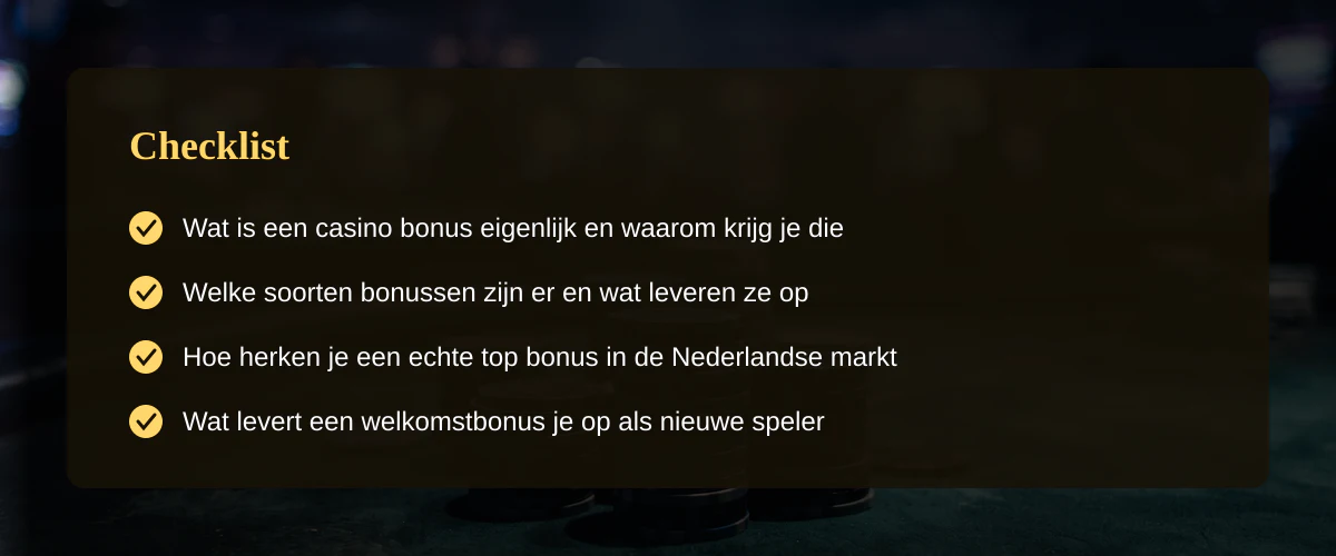 Wat brengt een top casino bonus je écht — Checklist