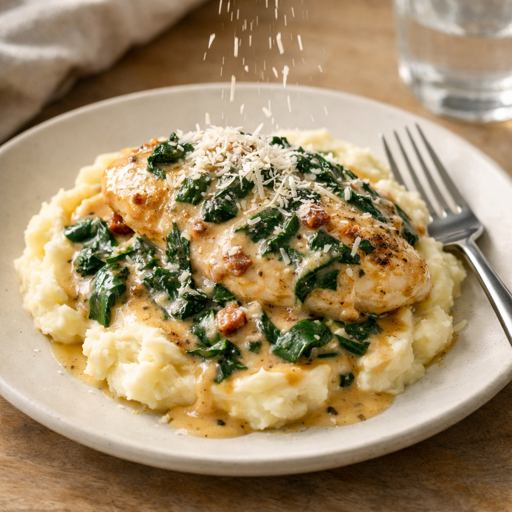 creamy chicken with spinach and cheese tips and variations