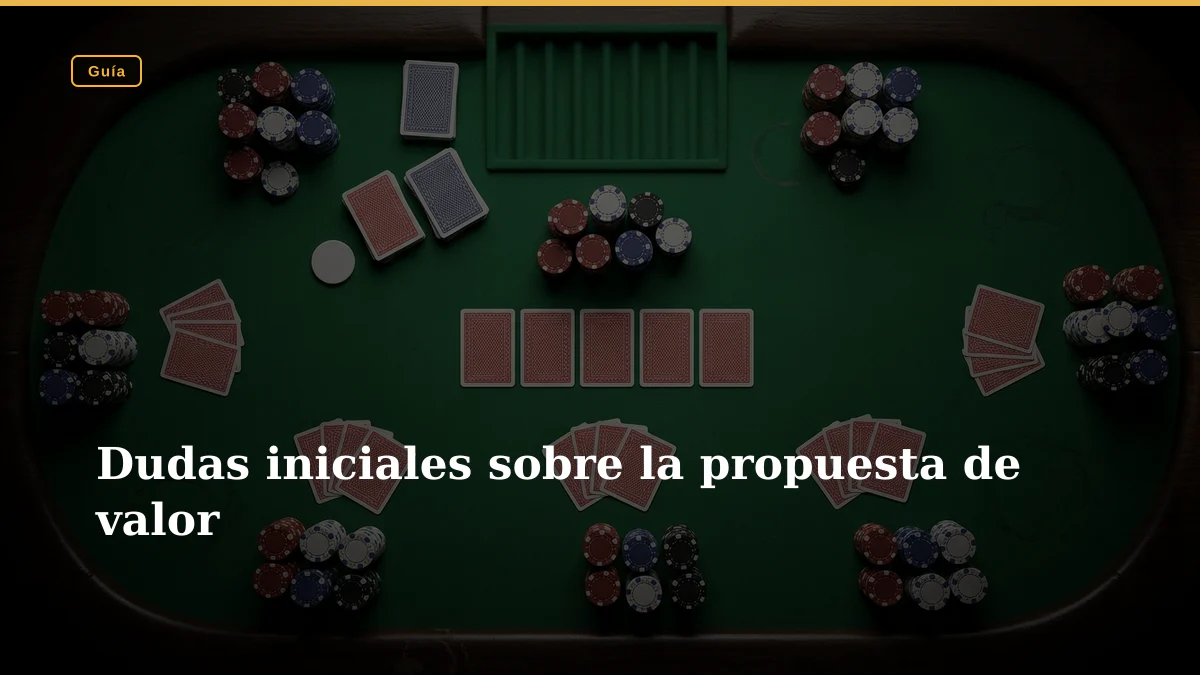 Dudas iniciales sobre la propuesta de valor