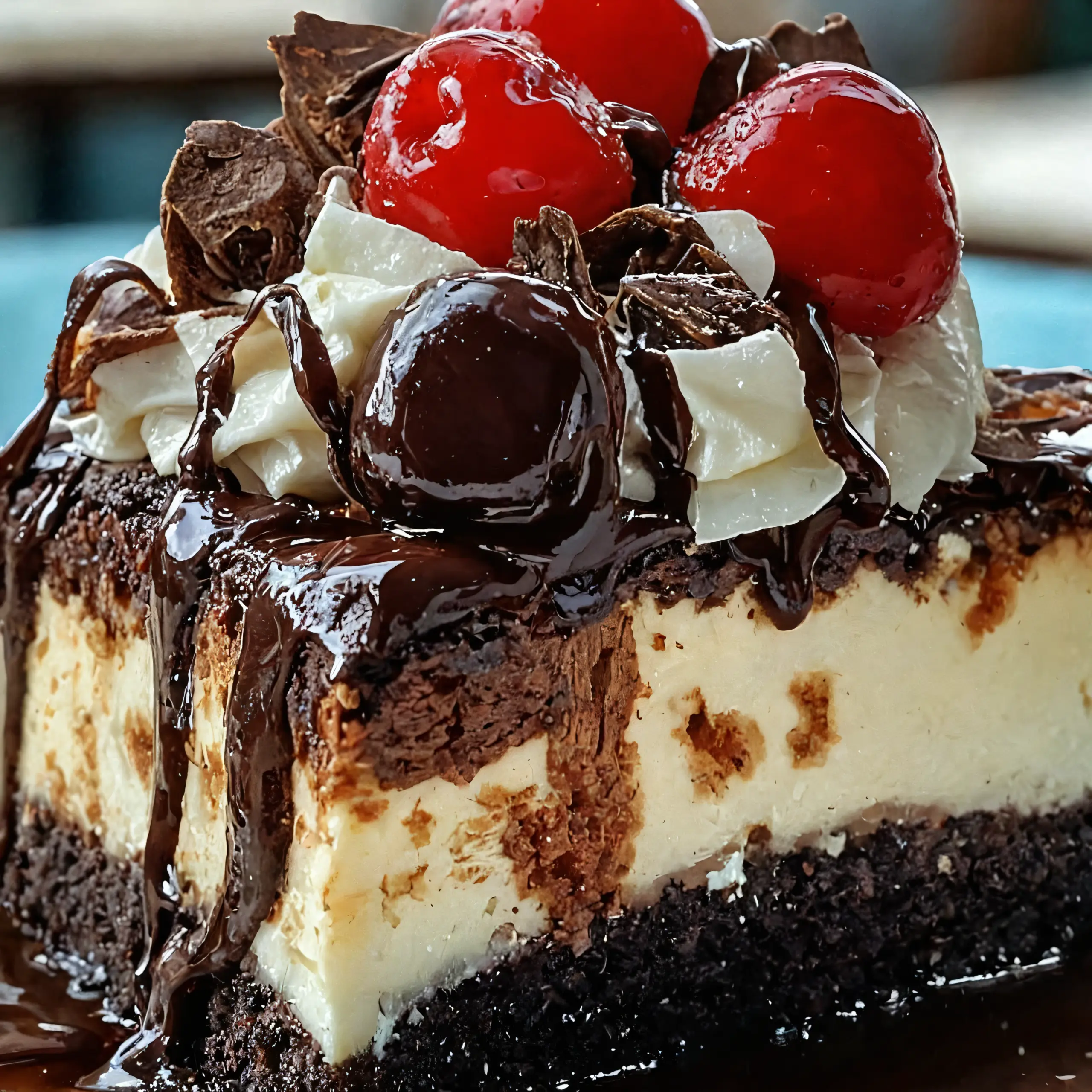 Irresistible Hot Fudge Sundae Brownie Cheesecake