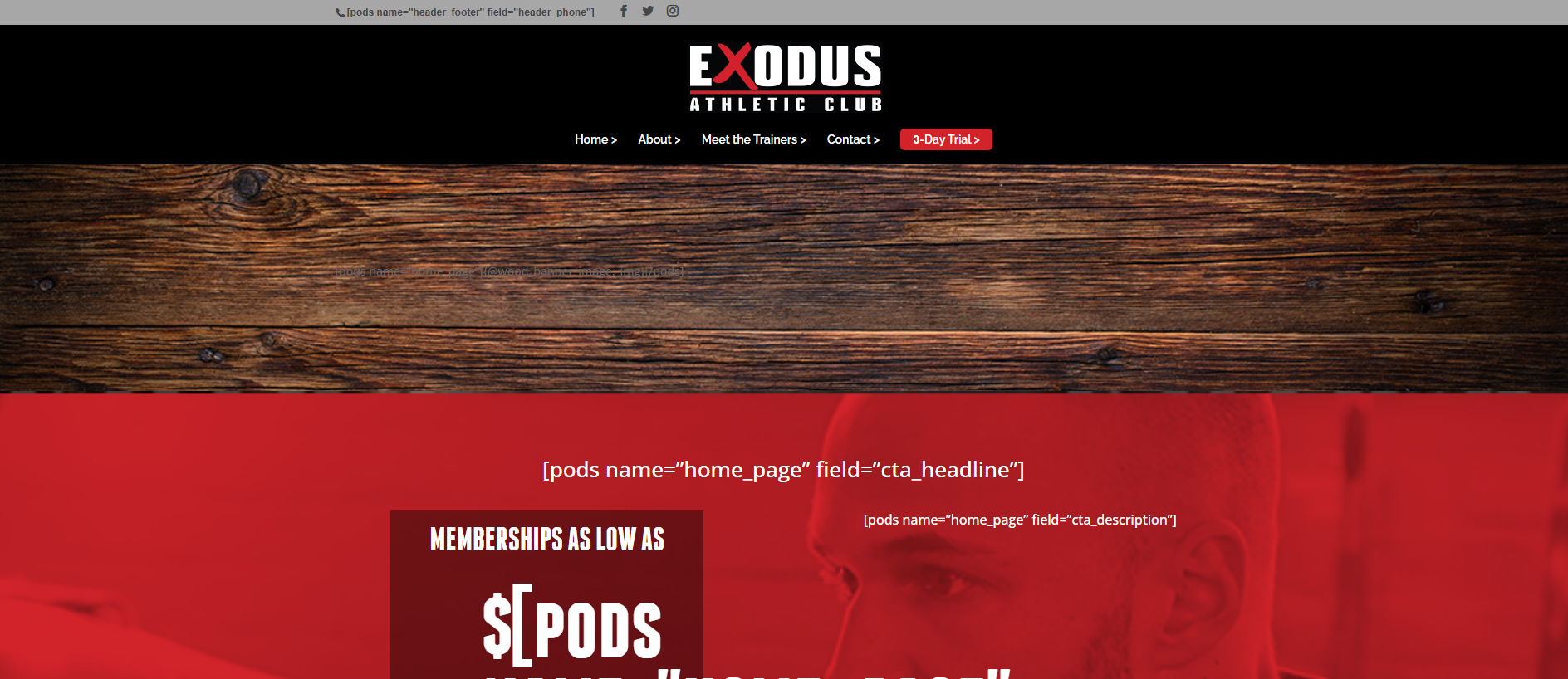 Stored capture of exodusathleticclub.com