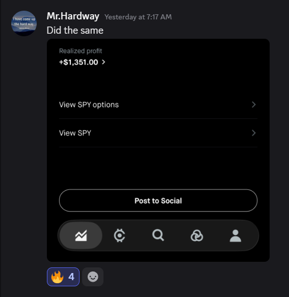 Member-posted result in the #wins channel