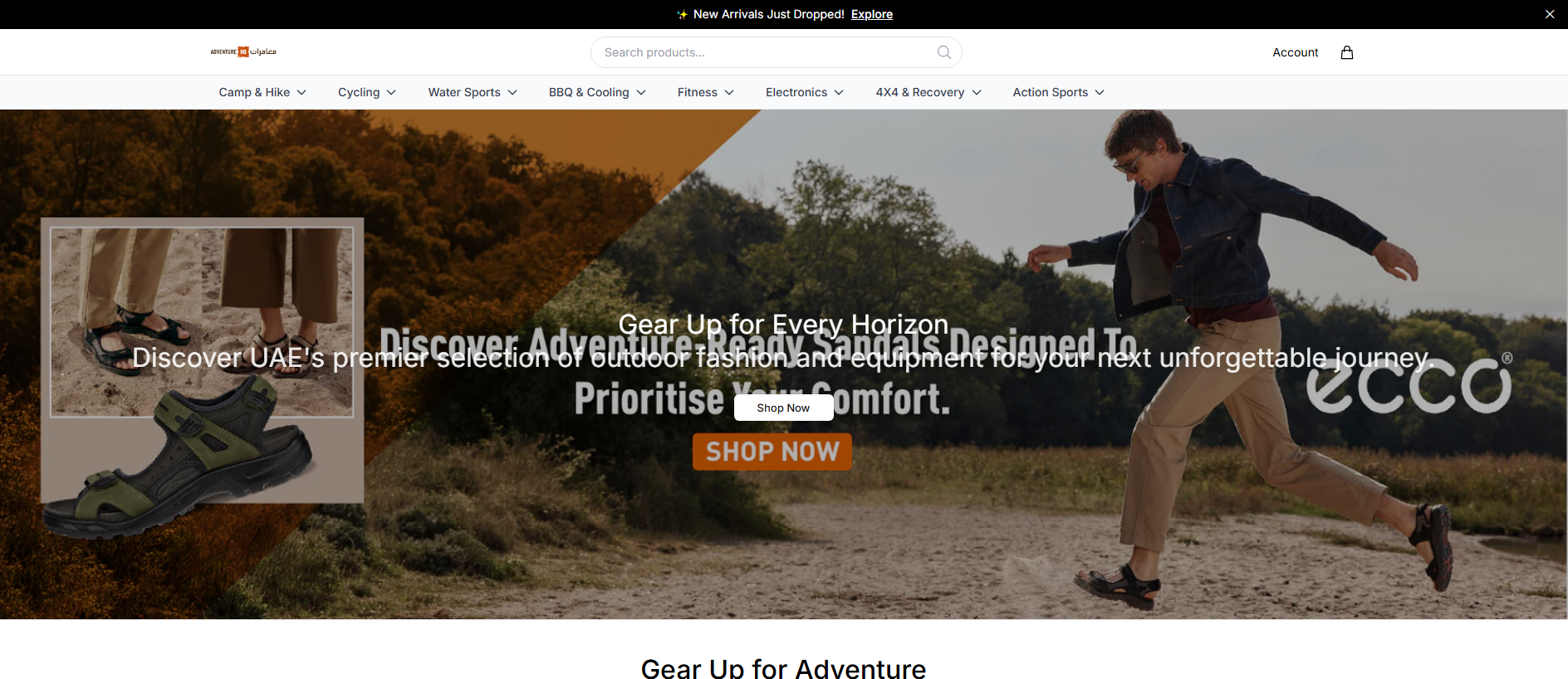 Stored capture of adventurehqstore.shop