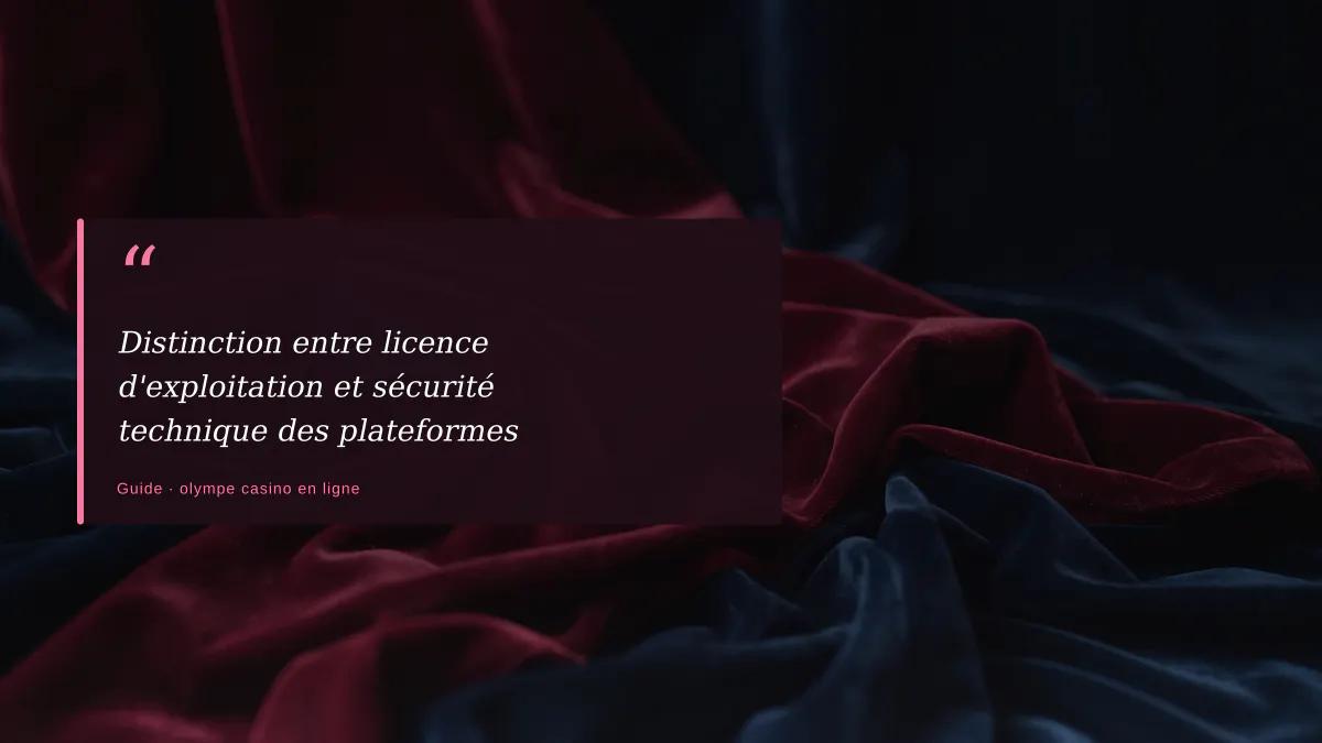 Distinction entre licence d'exploitation et sécurité technique des plateformes