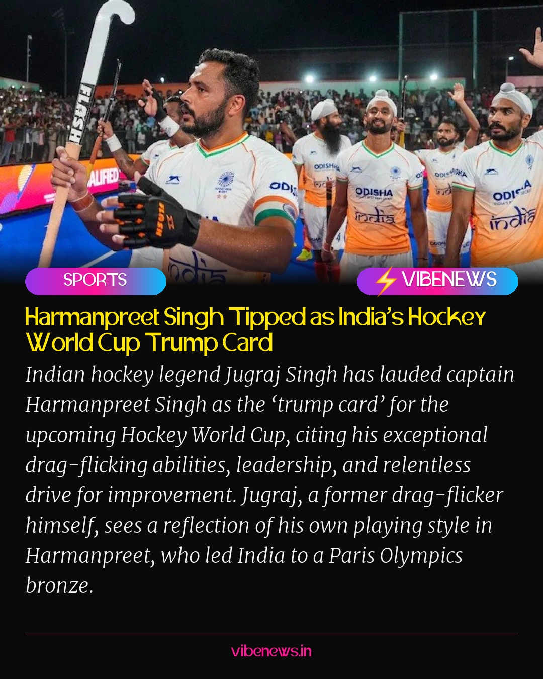 Harmanpreet Singh Tipped as India’s Hockey World Cup Trump Card
