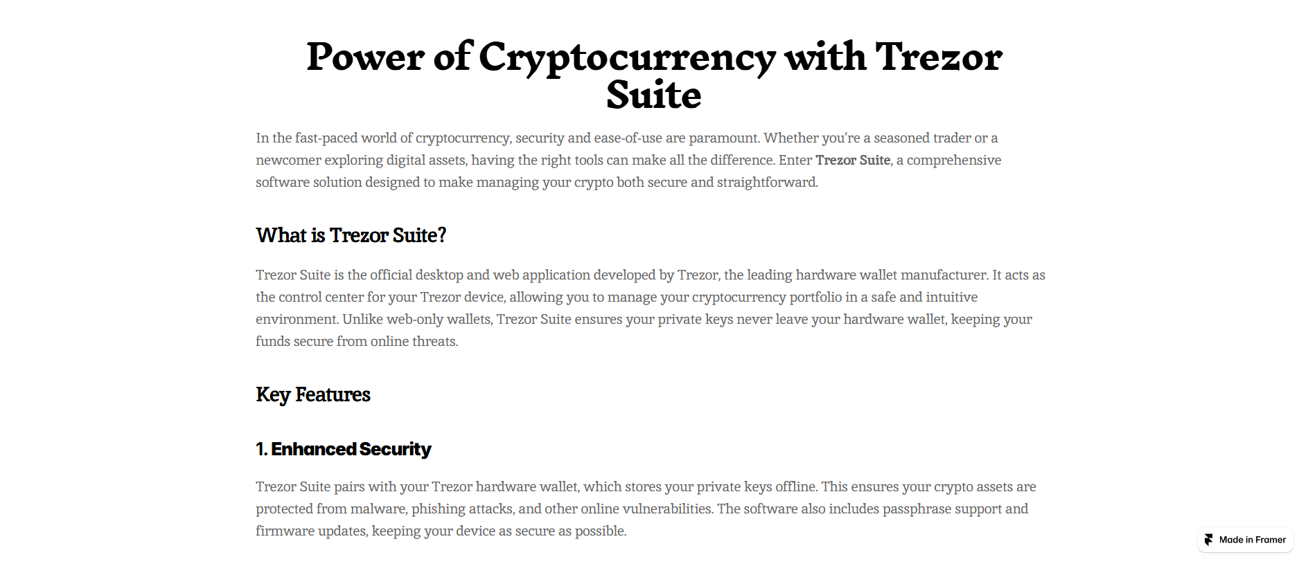 Stored capture of trazre-suite.framer.ai