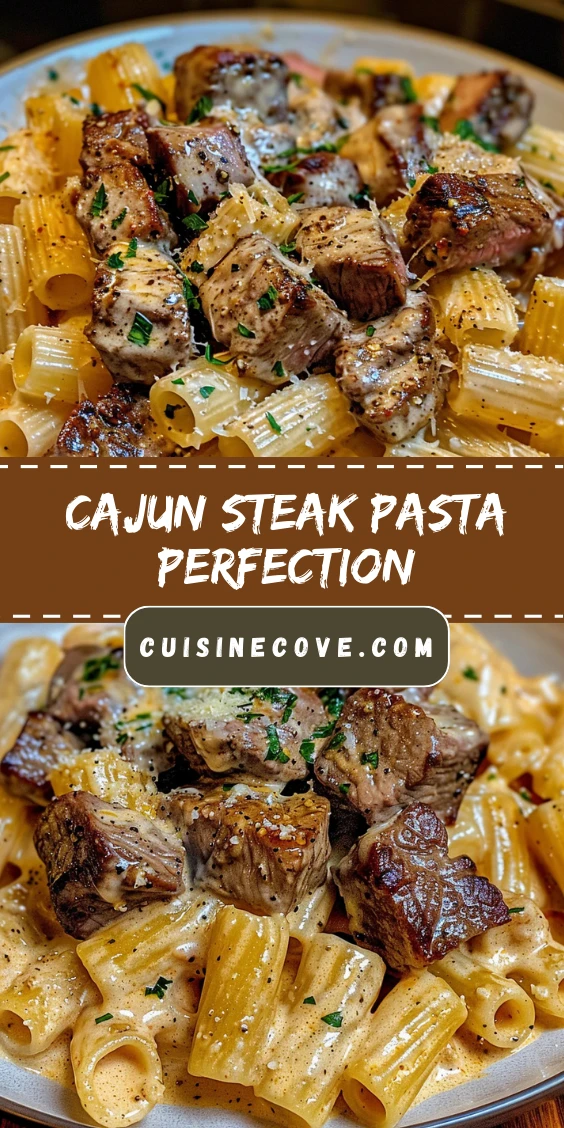 Cajun Steak Tips in Cheesy Rigatoni Parmesan Sauce