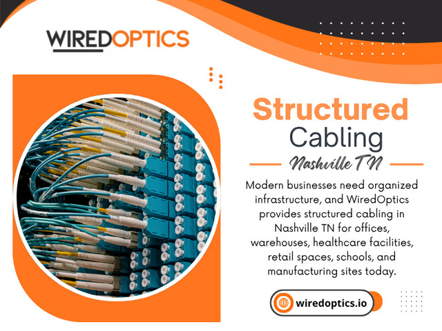 The small decisions made during Structured cabling nashville tn projects can have a lasting effect on how easily commercial networks are maintained. A well-organized system gives technicians a clearer path when problems arise and provides businesses with a more practical foundation for future changes.

WiredOptics

Address: 1801 West End Ave #1057, Nashville, TN 37203
Phone: +1(615) 246-6616
Find Us on Google Map: https://maps.app.goo.gl/NAxtwVznMcWLC4bs5

Read Our Blogs:
https://wiredopticsio.wordpress.com
https://67482ae359db3.site123.me
https://wiredopticsio.wixsite.com/wiredoptics

More Links:
https://campsite.bio/wiredoptic
https://www.buzzfeed.com/wiredoptics
https://disqus.com/by/wiredoptics/about