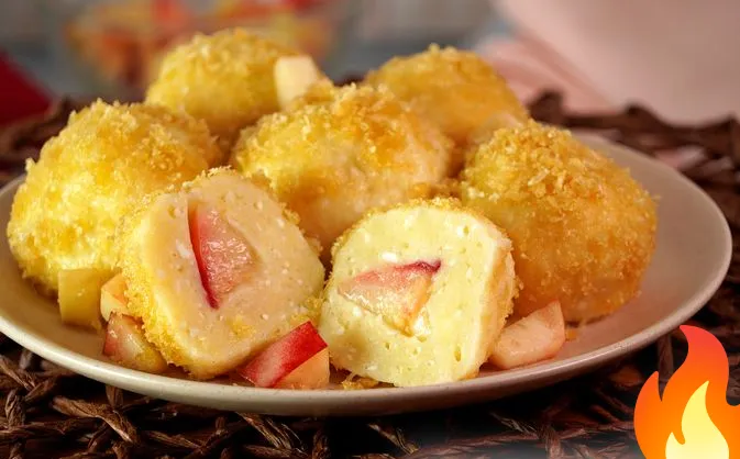 Постер Творожные клёцки (турогомбоц) с персиками