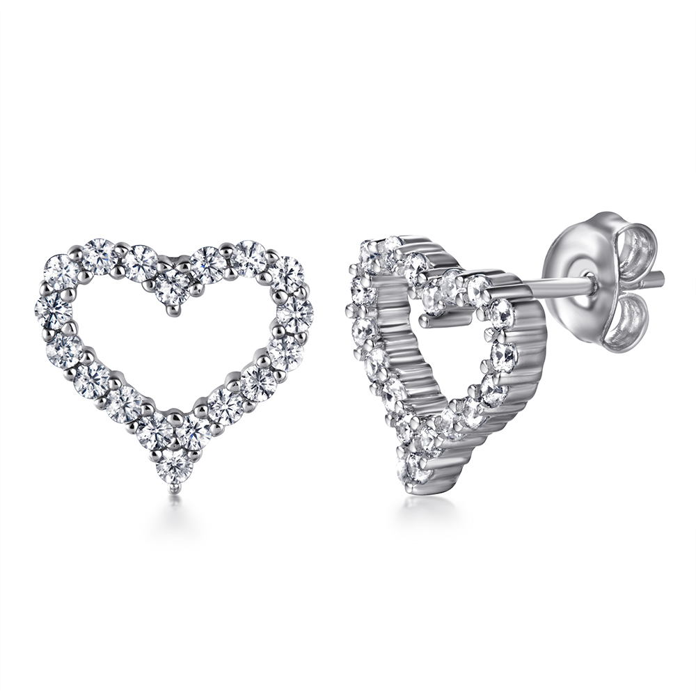 Open Heart Crystal Studs