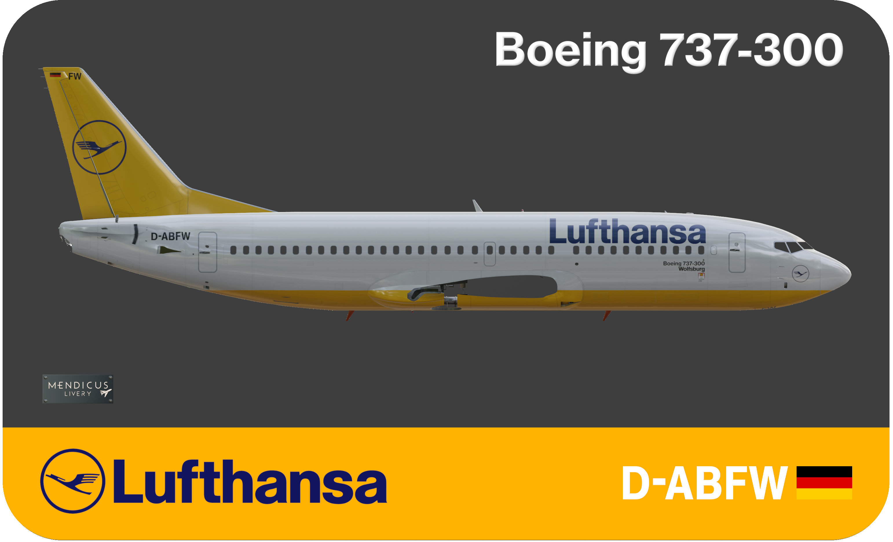IXEG B737-300 *** Lufthansa D-ABFW [fictional] *** - IXEG 737 - X