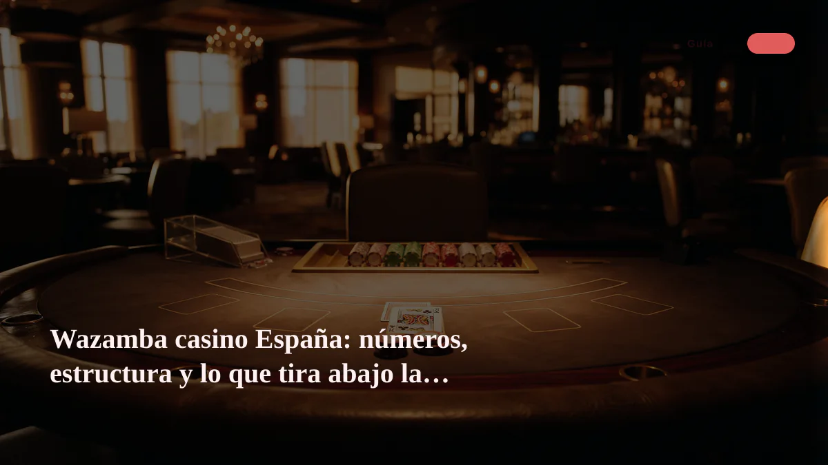 Wazamba casino España: números, estructura y lo que tira abajo la reputación