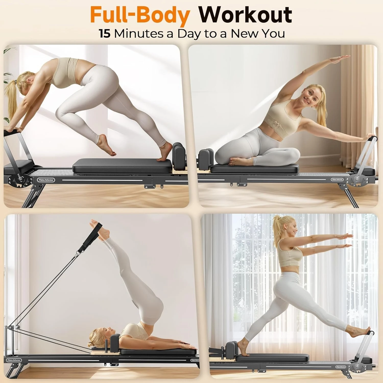 FED Foldable Pilates Reformer,Pilates Machine & Equipment For Home Use,Pilates Exercise Equipment With Jump Board,Pilates Board view 3