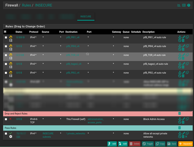 Configuring firewall rules