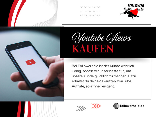 In der heutigen digitalen Welt ist YouTube eine der mächtigsten Plattformen, um Inhalte zu teilen und eine breite Zielgruppe zu erreichen. Doch wie steigert man seine Sichtbarkeit in einem Meer von Videos? Eine effektive Strategie besteht darin, YouTube Views zu erwerben. Damit kannst du nicht nur deine Reichweite erhöhen, sondern auch das Vertrauen potenzieller Zuschauer gewinnen. Wenn du darüber nachdenkst, YouTube Views zu kaufen, ist es wichtig, die richtigen Anbieter zu wählen und die Vorteile dieser Methode zu verstehen. Durch gezielte Investitionen kannst du deinen Kanal schneller wachsen lassen und die Interaktionen steigern.

Lesen Sie unsere Blogs:
https://followerheld.mystrikingly.com/
https://followerheld.tumblr.com/
https://followerheld.wordpress.com

https://followerheld.quora.com/
https://www.behance.net/followerheld
https://list.ly/followerheld/lists