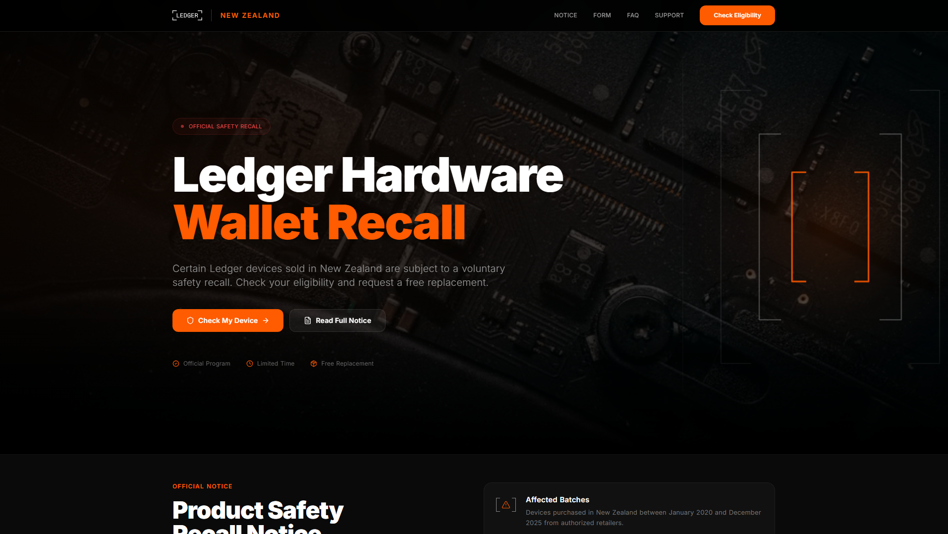 Screenshot of recallprocessnz.com