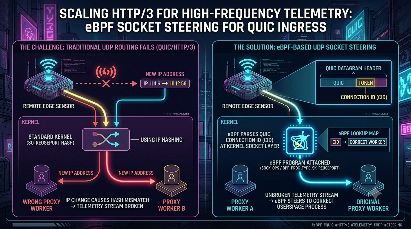 Scaling QUIC Ingress: eBPF Socket Steering for HTTP/3 Connection Migration
