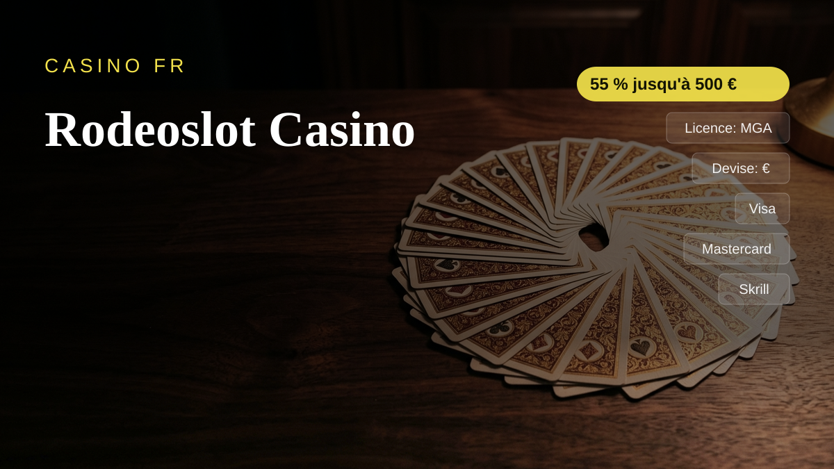Rodeoslot Casino — bonus de bienvenue 55 % jusqu'à 500 € + 250 FS, paiements: Visa, Mastercard, Skrill, Neteller, Paysafecard