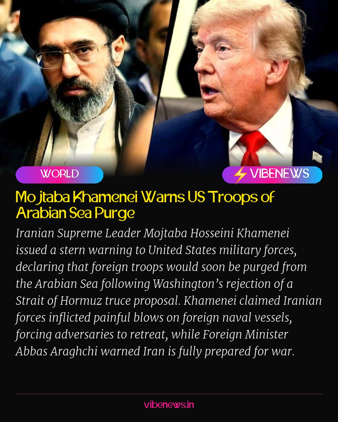 Mojtaba Khamenei Warns US Troops of Arabian Sea Purge